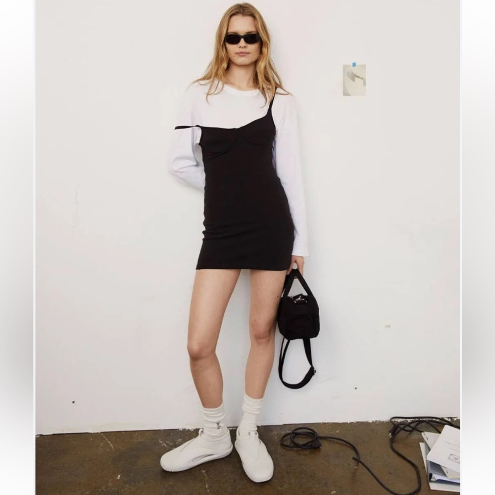 CALVIN KLEIN x HERON PRESTON WMNS CORSET DRESS L